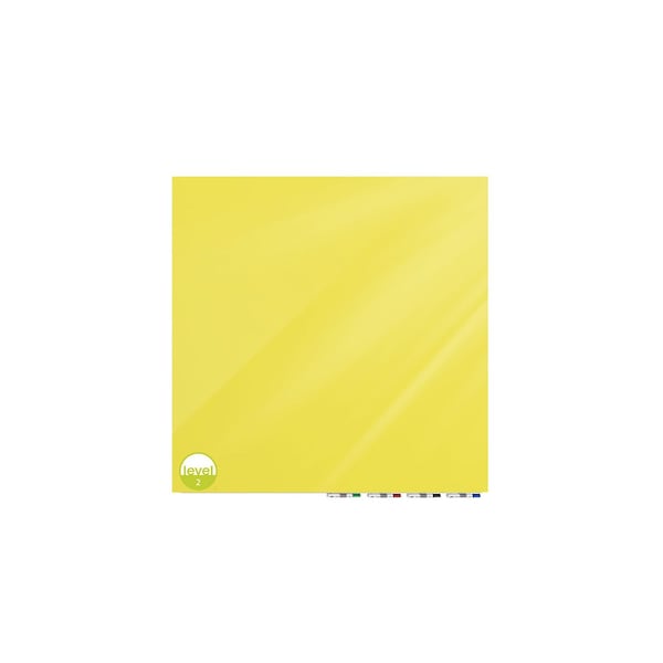 Aria Glassboard, 4Hx4 ft.W, 1/4", Yellow, Glass, 48", 48", Yellow